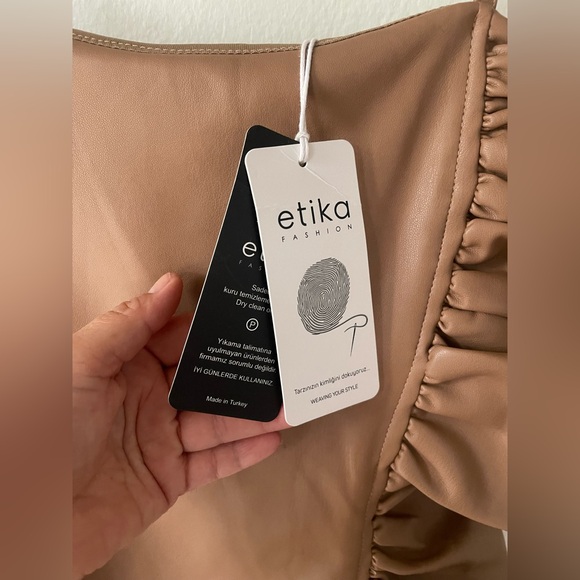 Etika Brown Ruffle Mini Dress - Picture 5 of 5